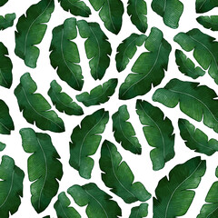 Banana Leaf Seamless Pattern © Monika