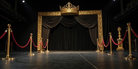 Elegant gold accents on a dark black background, velvet texture, radiance, sophisticated