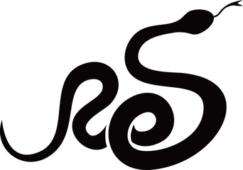 ヘビのアイコン　ブラック