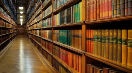 Obraz premium Library Bookshelf Perspective