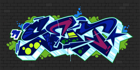 Dark Urban Hip Hop Abstract Word Set Graffiti Style Font Lettering Vector Illustration Template