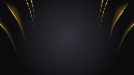 Abstract modern black luxury background with golden elements vector illustration design. Premium Luxury Decorative Banner for Wedding , Birthday, Congratulations Card And Event Invitation Template