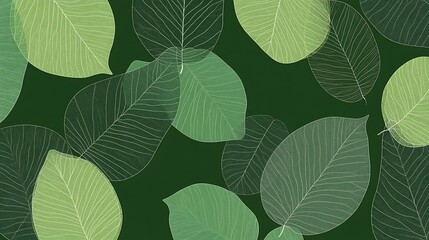 Elegant Leaf Pattern on Dark Background for Nature Inspired Design Projects