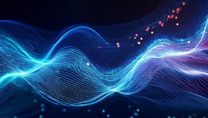 Digital background perfect for tech processes, neural networks, artificial intelligence, data transfer and encryption, digital archives, sound and graphic presentations, science, education, cyber secu