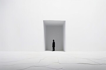 negative space a void surrounded by white descending from the to