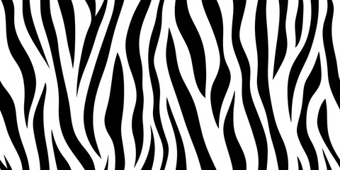 Seamless pattern of bold black and white zebra stripes, creating a minimalistic and stylish wildlife-inspired design for modern and creative projects..