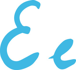 Vector letters E of English alphabet in  blue color