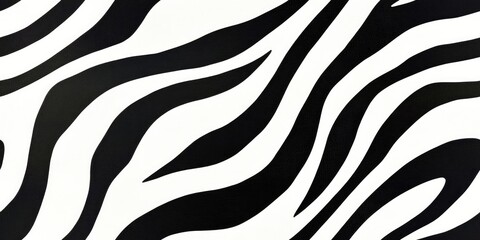 Seamless pattern of classic black and white zebra stripes, highlighting a bold and timeless wildlife motif for stylish and versatile designs..
