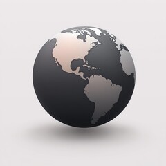3D Render of a Glowing Globe with Detailed Continents Suspended in Mid-Air on a Plain Background for Educational and Creative Projects