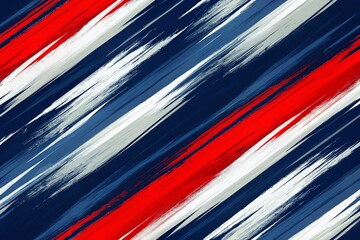 Abstract Brush Stroke Pattern in Navy Blue, White, and Red for Sport-Themed Designs and Branding with Dynamic Diagonal Lines and Bold Colors