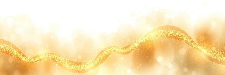 Glittery golden swirls in a soft watercolor style background, glittering gold, elegant design, abstract art