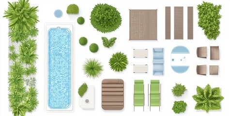 Top View Garden Design Elements