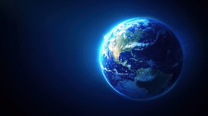 Fototapeta premium Stunning View of Earth from Space with Vibrant Colors and Deep Blue Background Highlighting the Planet's Natural Beauty and Atmospheric Glow