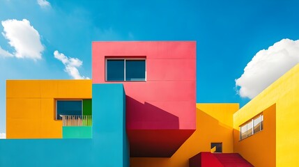 Vibrant Geometric Building Study in Contemporary Urban Architectural Design