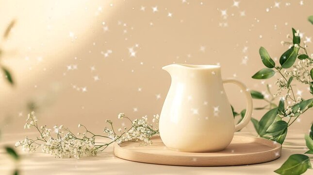 Milk in glass jug