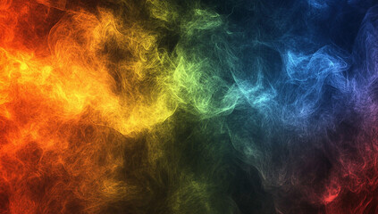 Abstract background with dark smoke and a colorful gradient