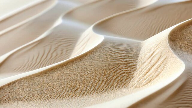 Sand patterns formed by the wind on a desert dune,