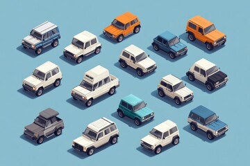 Isometric Off-Road Vehicles Collection