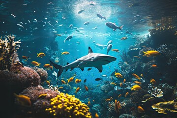 Fototapeta premium Beautiful underwater world and its inhabitants
