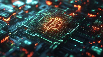 Radiant blockchain networks glowing with cascading trails of interconnected bitcoin nodes in a vibrant system
