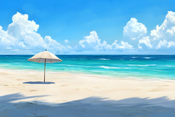 Fototapeta premium Stunning Scenic Beach with White Sand and Turquoise Water