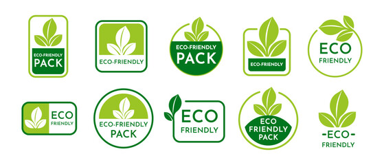 Eco frendly vector label and vector icon