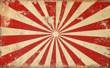 Red and beige background with sunburst rays, vector illustration.