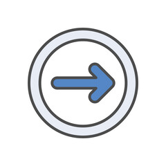 Right Arrow vector icon stock illustration