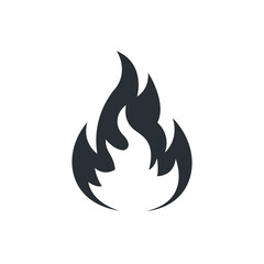 Fire flame logo icon. Oil, gas and energy. Isolated vector illustration	
