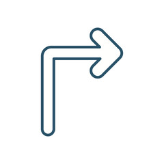 Fototapeta premium Turn Right vector icon stock illustration