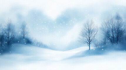 A serene winter landscape evokes tranquility and calmness, perfect for holiday cards, winter promotions, or mindfulness retreats showcasing seasonal beauty.