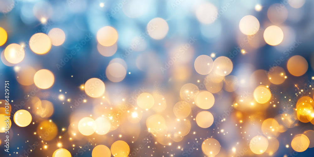 Poster abstract background with bokeh lights. christmas festive background image. created with generative a