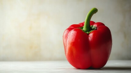 Red Bell Pepper on Rustic Background