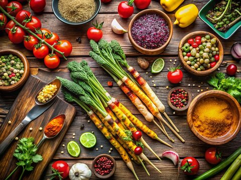 Exquisite Food Photography Showcasing Colorful Brochas with Fresh Ingredients, Perfect for Culinary Enthusiasts and Gourmet Food Lovers, Captured in a Beautifully Styled Setting