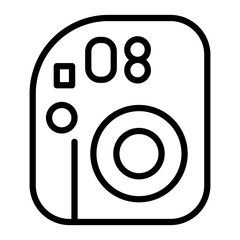 Instant Camera Vector Line Icon Design