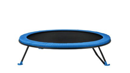 Trampoline blue black  jumping mat isolated on transparent background