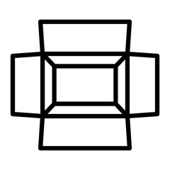 Open Box Vector Line Icon Design
