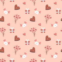 Valentines seamless vector pattern