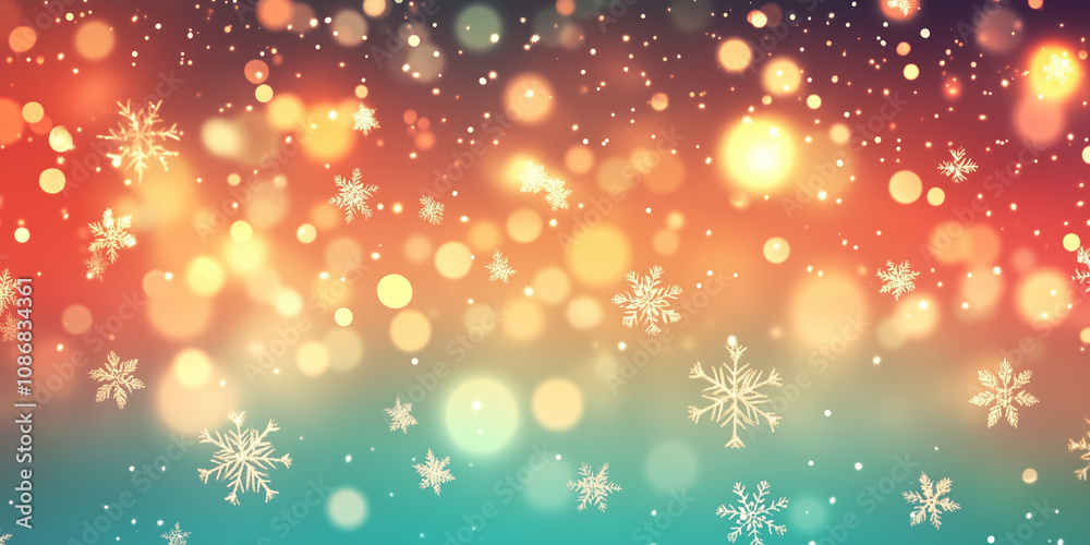 Poster abstract background with bokeh lights. christmas festive background image. created with generative a