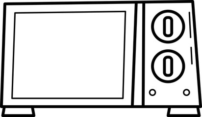 Microwave household appliance outline illustration