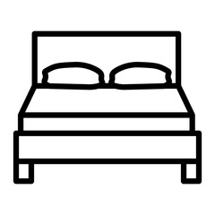 Bed Vector Line Icon Design