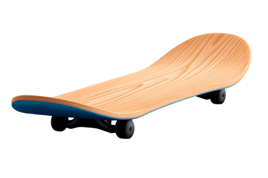 wooden skateboard isolated on white background