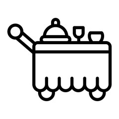 Room Service Vector Line Icon Design
