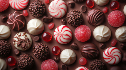 Chocolate and Candy Decorations Background