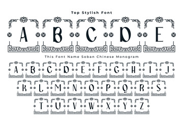 This Font Name Soban Chinese Monogram. For wedding invitations, cards, decoration.
