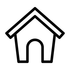 Simple outline doghouse vector icon. Editable stroke.