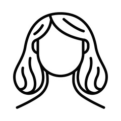 Minimalist female avatar outline vector illustration. Editable stroke.