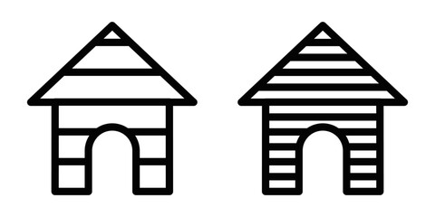 Doghouse outline vector illustration. Editable stroke.