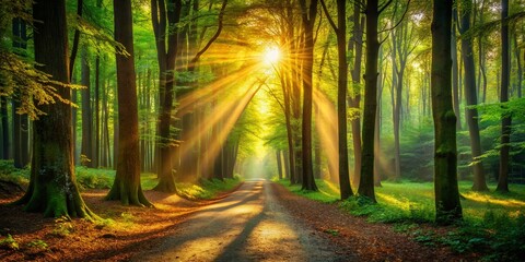 Journey Through the Forest: Stepping from the Shadows into the Radiance of Sunlight, Embracing Nature&rsquo;s Beauty and the Warmth of Daylight Beyond the Trees