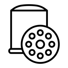 Oil Filter Vector Line Icon Design